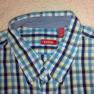 IZOD Men's Button-Down Checkered Polo Shirt XXL